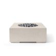 HPC Bravo 32" Square Concrete Gas Fire Pit in Clay with Electronic & Slate Beach Stone - TOR-BRAV-CLSB-EI