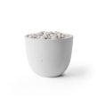 HPC Element 20.5" Round Concrete Gas Fire Pit in Ash with Match Light & Ivory Beach Stone - TOR-ELEM-AIB-MLFPK
