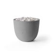HPC Element 20.5" Round Concrete Gas Fire Pit in Charcoal with Match Light & Ivory Beach Stone - TOR-ELEM-CHIB-MLFPK