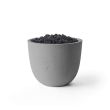 HPC Element 20.5" Round Concrete Gas Fire Pit in Charcoal with Electronic & Black Lava Rock - TOR-ELEM-CHBL-EI
