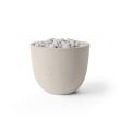 HPC Element 20.5" Round Concrete Gas Fire Pit in Clay with Electronic & Ivory Beach Stone - TOR-ELEM-CLIB-EI