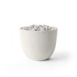 HPC Element 20.5" Round Concrete Gas Fire Pit in Limestone with Electronic & Ivory Beach Stone - TOR-ELEM-LIB-EI