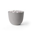 HPC Element 20.5" Round Concrete Gas Fire Pit in Sandstone with Match Light & Ivory Beach Stone - TOR-ELEM-SIB-MLFPK