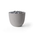 HPC Element 20.5" Round Concrete Gas Fire Pit in Sandstone with Match Light & Slate Beach Stone - TOR-ELEM-SSB-MLFPK