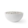 HPC Serenade 32" Round Concrete Gas Fire Pit in Ash with Electronic & Ivory Beach Stone - TOR-SERE32-AIB-EI