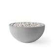 HPC Serenade 32" Round Concrete Gas Fire Pit in Charcoal with Electronic & Ivory Beach Stone - TOR-SERE32-CHIB-EI
