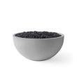 HPC Serenade 40" Round Concrete Gas Fire Pit in Charcoal with Electronic & Black Lava Rock - TOR-SERE40-CHBL-EI