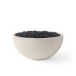 HPC Serenade 32" Round Concrete Gas Fire Pit in Clay with Electronic & Black Lava Rock - TOR-SERE32-CLBL-EI