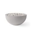 HPC Serenade 32" Round Concrete Gas Fire Pit in Sandstone with Electronic & Ivory Beach Stone - TOR-SERE32-SIB-EI