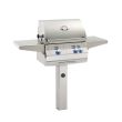 Fire Magic Aurora A430s 24-Inch In-Ground Post Mount Natural Gas Grill With Analog Thermometer, Rotisserie And Single Side Burner - A430s-8EAN-g6