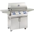Fire Magic Aurora A540s 30-Inch Freestanding Natural Gas Grill With Analog Thermometer, Rotisserie And Single Side Burner - A540s-8EAN-62