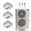 48,000 BTU ACiQ Standard 24 SEER2 3 Zone Ceiling Cassette Mini Split Heat Pump System - R454B | 230V - 12 + 12 + 18 - ES-48Z-M6C / ACiQ-12CC-HH-MC-2 / ACiQ-18CC-HH-MC