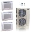 48,000 BTU ACiQ Standard 24 SEER2 3 Zone Floor Mount Mini Split Heat Pump System - R454B | 230V - 9 + 12 + 12 - ES-48Z-M6C / ACiQ-09FM-HH-MD / ACiQ-12FM-HH-MD-2