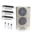 48,000 BTU ACiQ Standard 24 SEER2 3 Zone Slim Ceiling Casette Mini Split Heat Pump System - R454B | 230V - 12 + 18 + 18 - ES-48Z-M6C / SCC-12-HH-MB / SCC-18-HH-MB-2