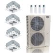 55,000 BTU ACiQ Standard 22 SEER2 4 Zone Ceiling Cassette Mini Split Heat Pump System - R454B | 230V - 9 + 9 + 18 + 18 - ES-55Z-M6C / ACiQ-09CC-HH-MC-2 / ACiQ-18CC-HH-MC-2