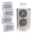 55,000 BTU ACiQ Standard 22 SEER2 4 Zone Floor Mount Mini Split Heat Pump System - R454B | 230V - 9 + 9 + 9 + 12 - ES-55Z-M6C / ACiQ-09FM-HH-MD-3 / ACiQ-12FM-HH-MD