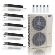 48,000 BTU ACiQ Standard 24 SEER2 5 Zone Slim Ceiling Casette Mini Split Heat Pump System - R454B | 230V - 9 + 9 + 9 + 9 + 18 - ES-48Z-M6C / SCC-09-HH-MB-4 / SCC-18-HH-MB