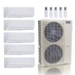 48,000 BTU ACiQ Standard 24 SEER2 5 Zone Wall Mount Mini Split Heat Pump System - R454B | 230V - 6 + 6 + 6 + 18 + 18 - ES-48Z-M6C / ACIQ-06W-HH-MD-3 / ACIQ-18W-HH-MD-2