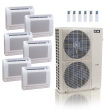 48,000 BTU ACiQ Standard 24 SEER2 6 Zone Floor Mount Mini Split Heat Pump System - R454B | 230V - 9 + 9 + 9 + 12 + 12 + 12 - ES-48Z-M6C / ACiQ-09FM-HH-MD-3 / ACiQ-12FM-HH-MD-3