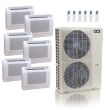 55,000 BTU ACiQ Standard 22 SEER2 6 Zone Floor Mount Mini Split Heat Pump System - R454B | 230V - 9 + 9 + 9 + 12 + 12 + 12 - ES-55Z-M6C / ACiQ-09FM-HH-MD-3 / ACiQ-12FM-HH-MD-3