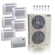 55,000 BTU ACiQ Standard 22 SEER2 6 Zone Floor Mount Mini Split Heat Pump System - R454B | 230V - 9 + 9 + 9 + 9 + 9 + 18 - ES-55Z-M6C / ACiQ-09FM-HH-MD-5 / ACiQ-18FM-HH-MD
