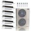 55,000 BTU ACiQ Standard 22 SEER2 6 Zone Slim Ceiling Casette Mini Split Heat Pump System - R454B | 230V - 9 + 9 + 9 + 9 + 9 + 12 - ES-55Z-M6C / SCC-09-HH-MB-5 / SCC-12-HH-MB