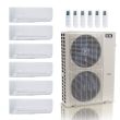 48,000 BTU ACiQ Standard 24 SEER2 6 Zone Wall Mount Mini Split Heat Pump System - R454B | 230V - 6 + 6 + 9 + 9 + 12 + 12 - ES-48Z-M6C / ACIQ-06W-2 / ACIQ-09W-2 / ACIQ-12W-2