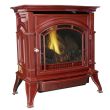 Ashley Hearth Products 31,000 BTU Vent Free Natural Gas Stove Red Enameled Porcelain Cast Iron