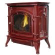 Ashley Hearth Products 31,000 BTU Vent Free Natural Gas Stove Red Enameled Porcelain Cast Iron