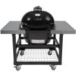 Primo Oval LG 300 Ceramic Kamado Grill On Steel Cart With Stainless Side Shelves - PRM775 / PRM370