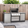 Napoleon Oasis 7FT Outdoor Kitchen Island with 32-Inch Gas Grill & Outdoor Refrigerator - BI32-B-Oasis