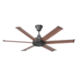 Big Ass Fans Bison  60" Black Motor Smart Indoor/Outdoor Walnut Ceiling Fan with Wifi Enable - BS1-60BN-01