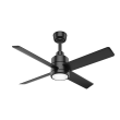 Hunter TRAK Edge Commercial Ceiling Fan - 60 Inch 120 Volts with Light, Black - 76224