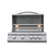 Blaze 32-Inch 4-Burner Premium LTE+ Gas Built-In Grill with Rear Burner and Built-in Lighting System - BLZ-4LTE3