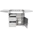 Blaze Professional 34-Inch 3-Burner Freestanding Gas Grill With Rear Infrared Burner - BLZ-3PRO / BLZ-3PRO-CART - cart open