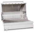 Blaze 32-Inch Freestanding Stainless Steel Charcoal Grill With Adjustable Charcoal Tray - BLZ-4-CHAR /BLZ-4-CART open side angle