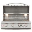 Blaze Gas Grill - LTE - 4 Burner With Lights with Cart Combo - grill open