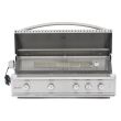 Blaze Professional 44-Inch 4-Burner Built-In Gas Grill With Rear Infrared Burner - BLZ-4PRO-open