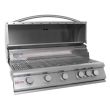 Blaze 40-Inch 5-Burner Freestanding Gas Grill With Rear Infrared Burner - BLZ-5 / BLZ-5-CART  - grill top open