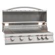 Blaze LTE 40-Inch 5-Burner Freestanding Gas Grill With Rear Infrared Burner & Grill Lights - BLZ-5LTE2 / BLZ-5-CART - grill open