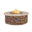Real Flame Sedona Round Propane Fire Pit With Natural Gas Conversion Kit-  Buff - C11810LP - Controls