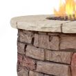 Real Flame Sedona Round Propane Fire Pit With Natural Gas Conversion Kit-  Buff - C11810LP - Detail