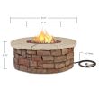 Real Flame Sedona Round Propane Fire Pit With Natural Gas Conversion Kit-  Buff - C11810LP - Dimensions