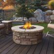 Real Flame Sedona Round Propane Fire Pit With Natural Gas Conversion Kit-  Buff - C11810LP - Lifestyle