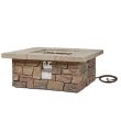 Real Flame Sedona Square Propane Fire Pit With Natural Gas Conversion Kit-  Buff - C11811LP-BF - Lifestyle