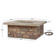 Real Flame Sedona Square Propane Fire Pit With Natural Gas Conversion Kit-  Buff - C11811LP-BF - Lifestyle