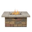 Real Flame Sedona Square Propane Fire Pit With Natural Gas Conversion Kit-  Buff - C11811LP-BF - Lifestyle