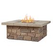 Real Flame Sedona Square Propane Fire Pit With Natural Gas Conversion Kit-  Buff - C11811LP-BF - Lifestyle