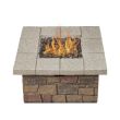 Real Flame Sedona Square Propane Fire Pit With Natural Gas Conversion Kit-  Buff - C11811LP-BF - Lifestyle