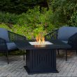 Real Flame Cavalier Sq. LP Fire Table w/ NG Conv- Black - C1270LP-BK - Lifestyle